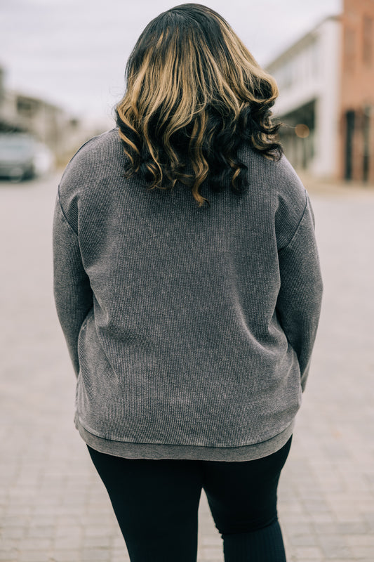The 4th Quarter Zip Up Charcoal | Roll Tide Woven Label