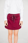 The Anna Active Skort Gig 'Em Aggies Woven Label | Youth Deep Maroon