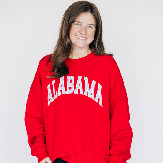 The Molly Cozy Crew Alabama Applique Arch | Bright Red