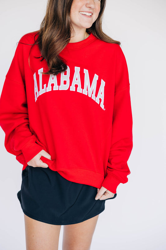 The Molly Cozy Crew Alabama Applique Arch | Bright Red
