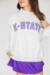 The Mallory Mockneck Kansas State Gingham | Ash