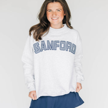 The Mallory Mockneck Samford Gingham | Ash