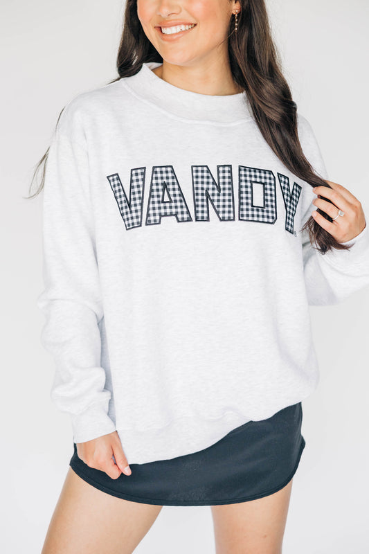 The Mallory Mockneck Vanderbilt Gingham | Ash