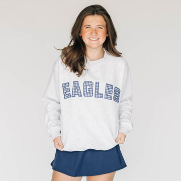 The Mallory Mockneck Georgia Southern Gingham | Ash