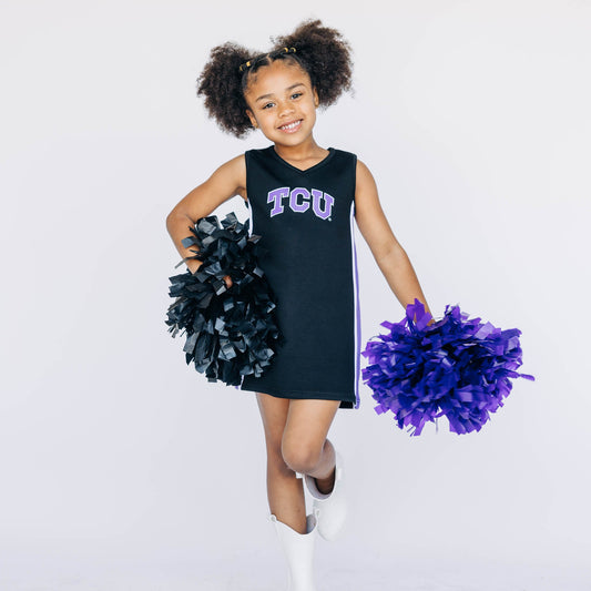 The TCU | Black Power Stripe V-Neck Cheer Dress