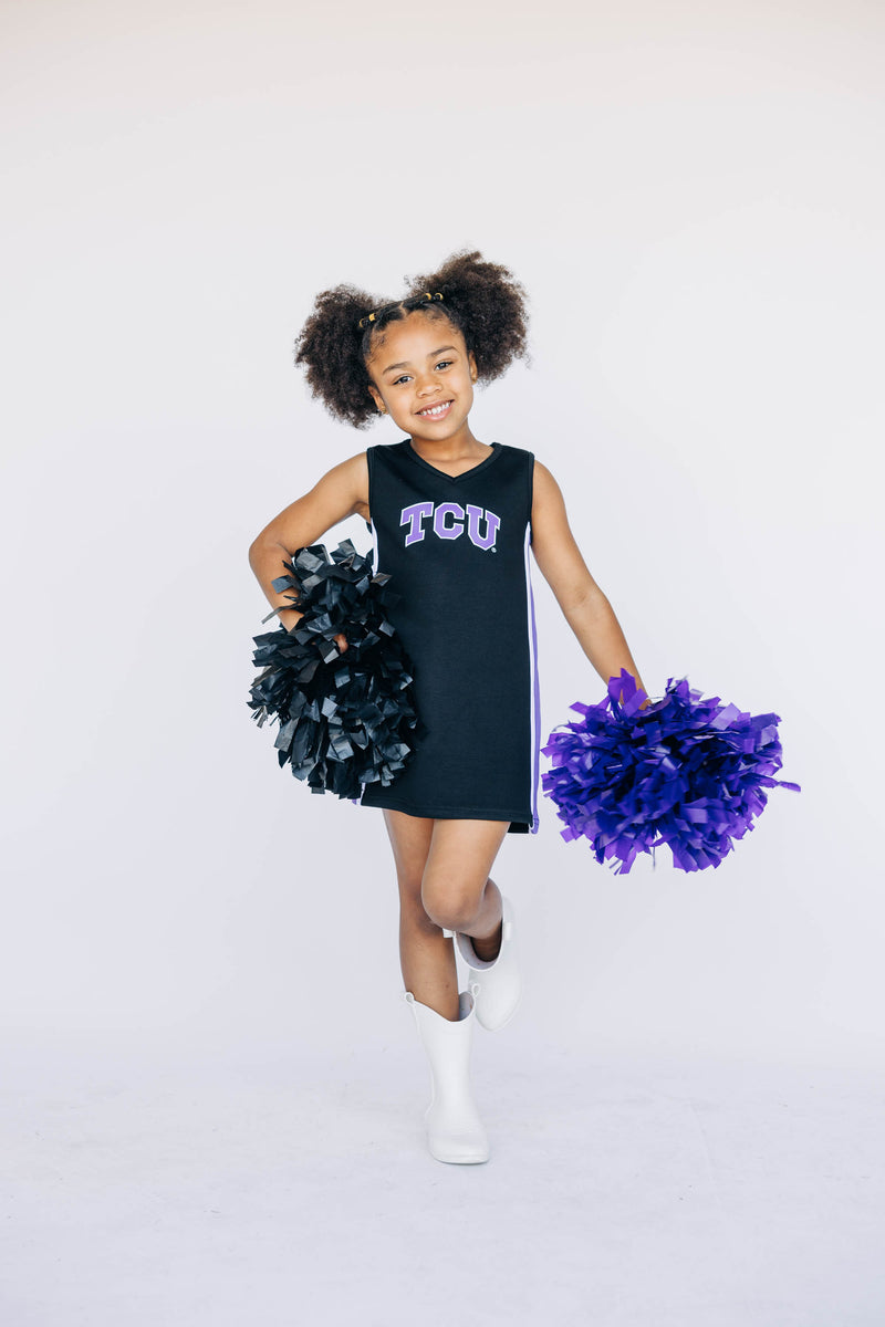 The TCU | Black Power Stripe V-Neck Cheer Dress