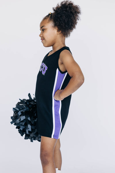 The TCU | Black Power Stripe V-Neck Cheer Dress