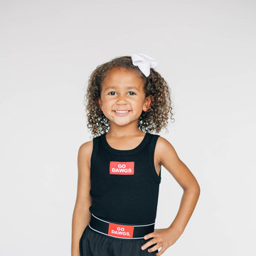 The Alli Airy Tank Go Dawgs Woven Label | Youth Black