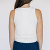 The Alli Ribbed Tank War Eagle Woven Label | Bone