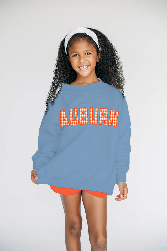 The Mallory Mockneck Auburn Gingham | Youth Denim
