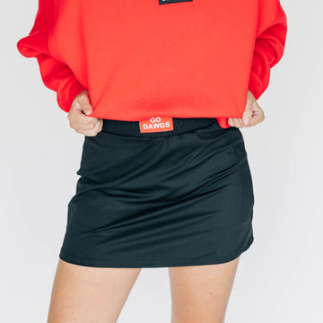 The Hayden High Waisted Skort Go Dawgs Woven Label | Black