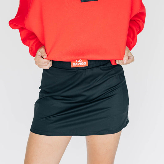 The Hayden High Waisted Skort Go Dawgs Woven Label | Black