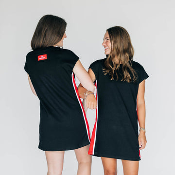 The Campbell Cap Sleeve Dress Go Dawgs Woven Label | Black