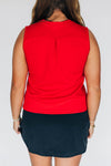 The Anna Active Tank Go Dawgs Woven Label | Bright Red