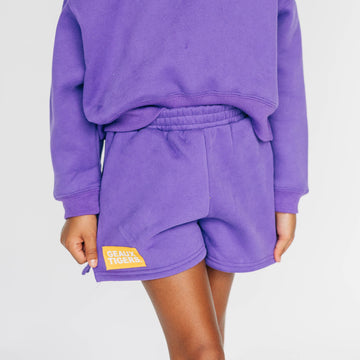 The Becca Shorts Geaux Tigers Woven Label | Youth Purple