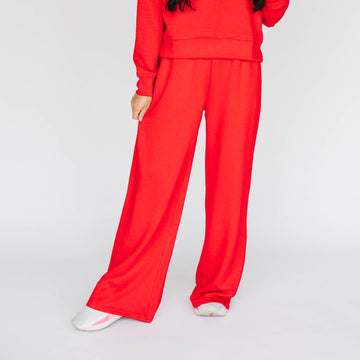 The Ava Airy Pants Go Dawgs Woven Label | Bright Red