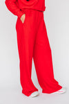 The Ava Airy Pants Go Dawgs Woven Label | Bright Red