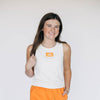 The Alli Ribbed Tank Go Vols Woven Label | Bone