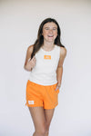 The Alli Ribbed Tank Go Vols Woven Label | Bone