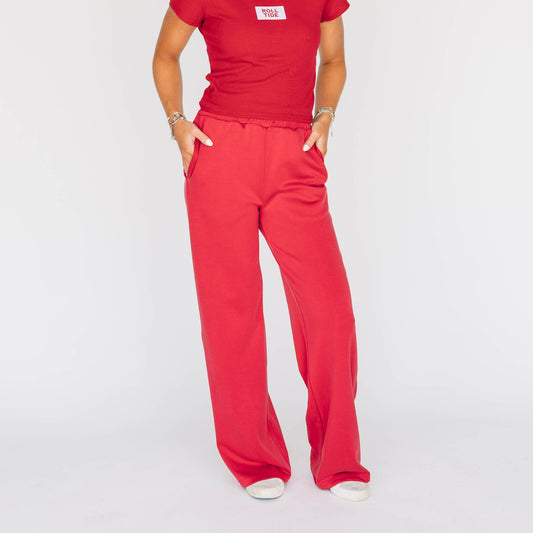The Ava Airy Pants Roll Tide Woven Label | Crimson