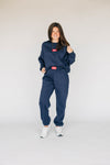 The Becca Joggers Hotty Toddy Woven Label | Navy
