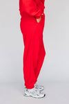 The Becca Joggers Hotty Toddy Woven Label | Bright Red