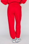 The Becca Joggers Hotty Toddy Woven Label | Bright Red