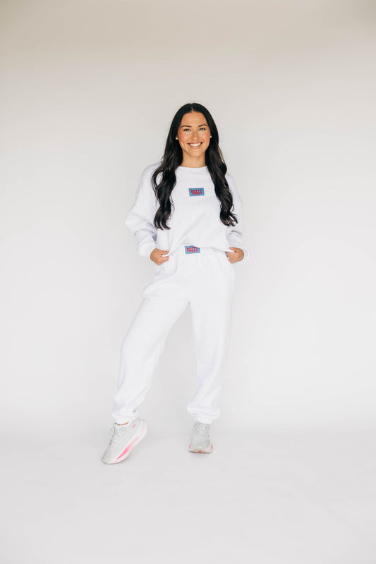The Becca Joggers Hotty Toddy Woven Label | Ash