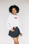 The Becca Boxy Crewneck Go Dawgs Woven Label | Youth Ash