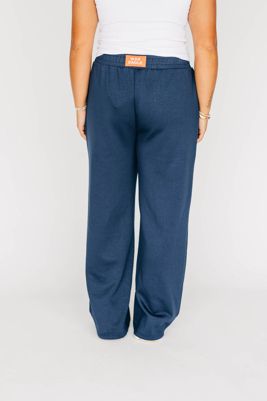 The Ava Airy Pants War Eagle Woven Label | Navy