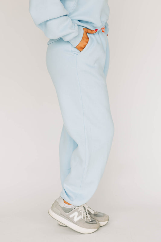 The Becca Joggers War Eagle Woven Label | Light Blue