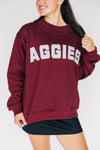 The Mallory Mockneck Texas A&M Gingham | Deep Maroon
