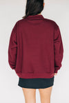 The Mallory Mockneck Texas A&M Gingham | Deep Maroon
