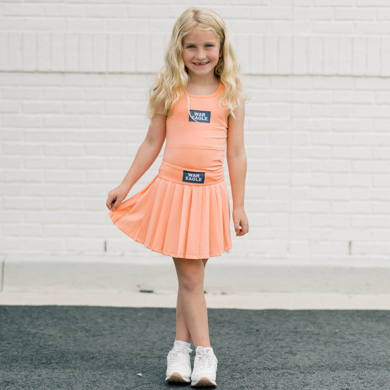The War Eagle Block | Girls Orange Tank + Skort Set