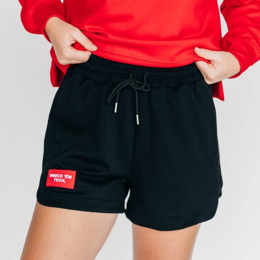 The Kristen Airy Lounge Shorts Wreck 'Em Tech Woven Label | Black