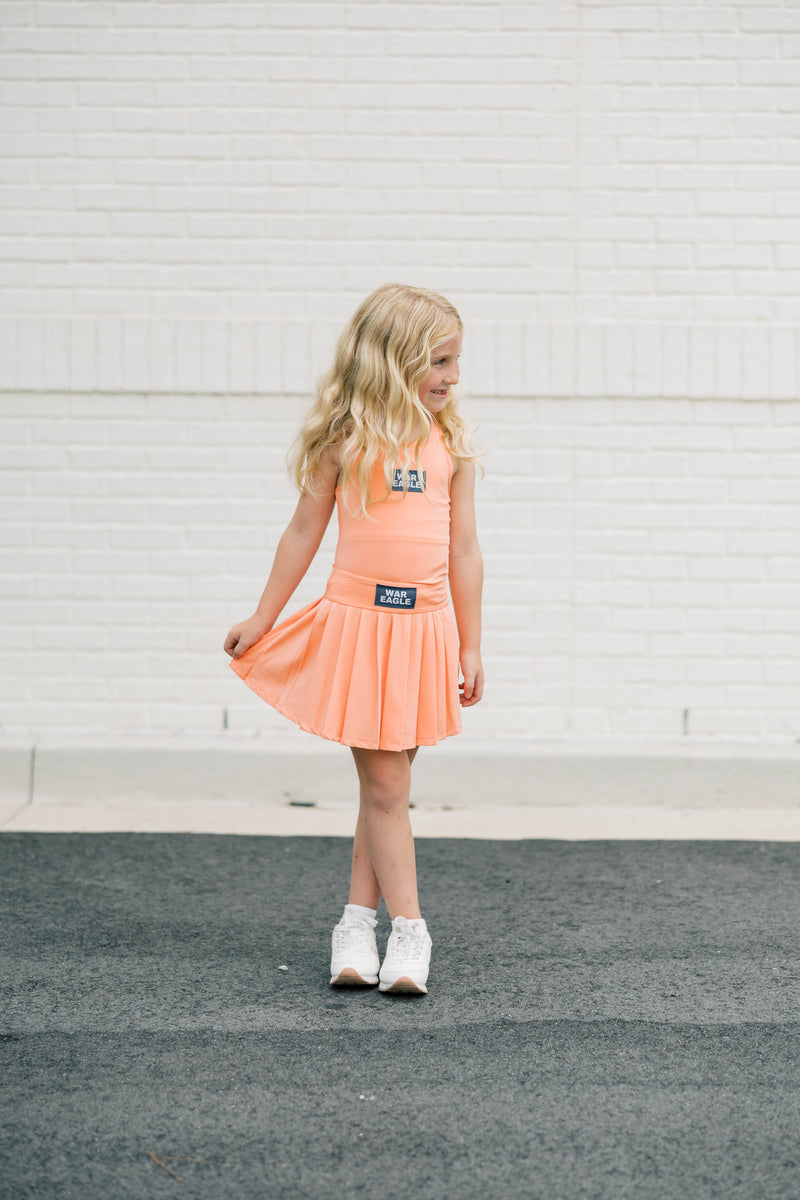 The War Eagle Block | Girls Orange Tank + Skort Set