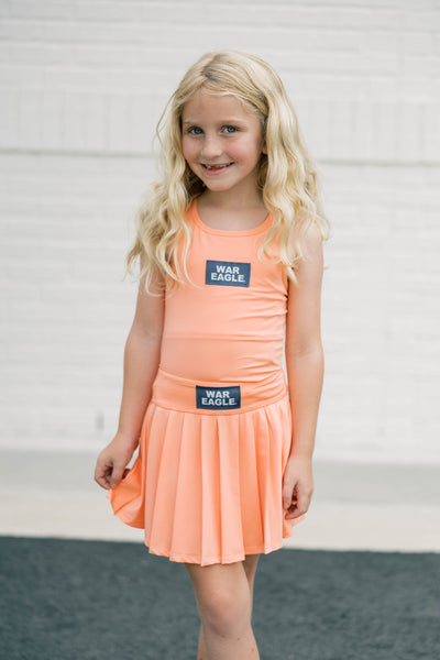The War Eagle Block | Girls Orange Tank + Skort Set
