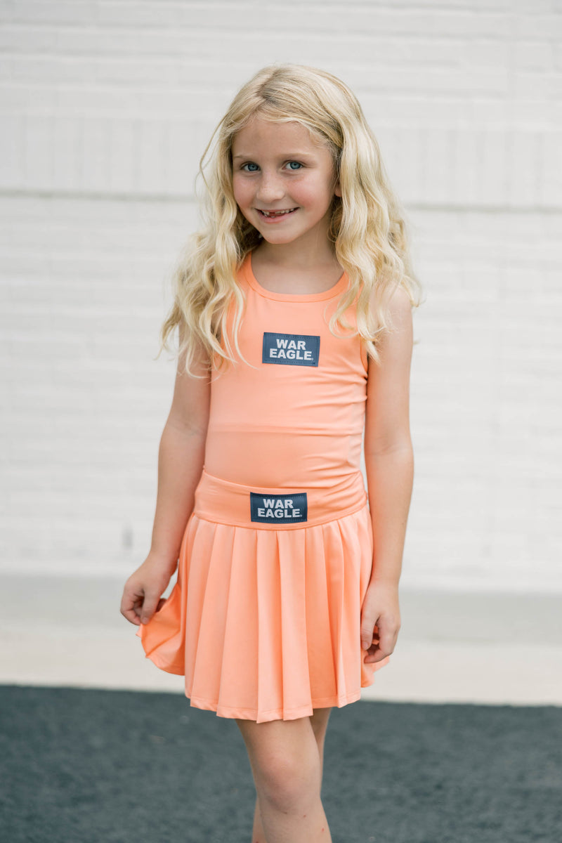 The War Eagle Block | Girls Orange Tank + Skort Set