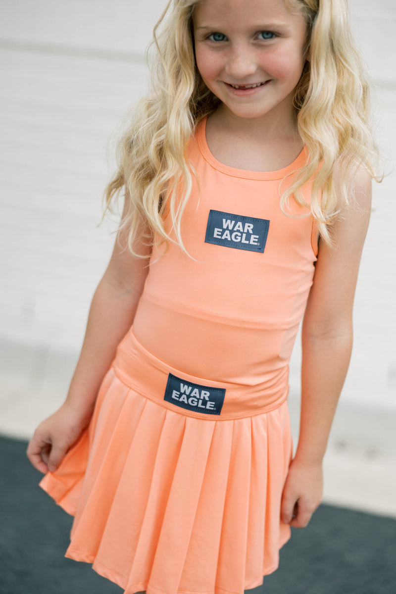 The War Eagle Block | Girls Orange Tank + Skort Set