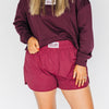 The Liz Nylon Shorts Gig 'Em Aggies Woven Label | Deep Maroon