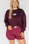 The Liz Nylon Shorts Gig 'Em Aggies Woven Label | Deep Maroon