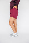 The Liz Nylon Shorts Gig 'Em Aggies Woven Label | Deep Maroon