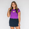 The Raegan Ribbed Baby Tee Geaux Tigers Woven Label | Purple