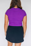 The Raegan Ribbed Baby Tee Geaux Tigers Woven Label | Purple
