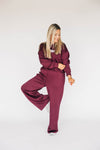 The Ava Airy Pants Gig 'Em Aggies Woven Label | Deep Maroon