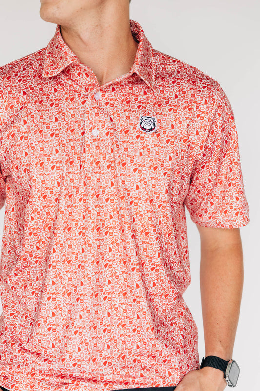 The James Polo Georgia Pattern | Bright Red