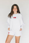 The Becca Boxy Crewneck Roll Tide Woven Label | Ash