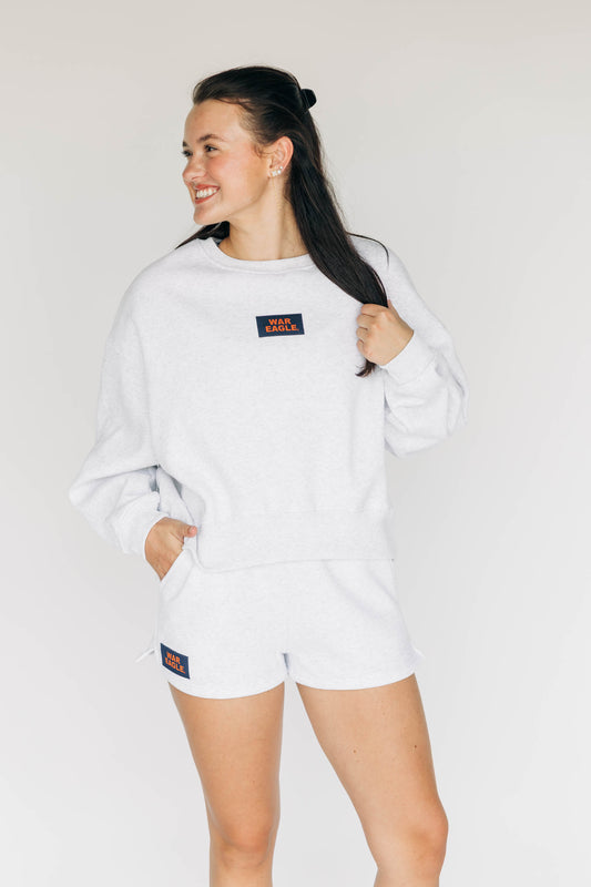 The Becca Shorts War Eagle Woven Label | Ash