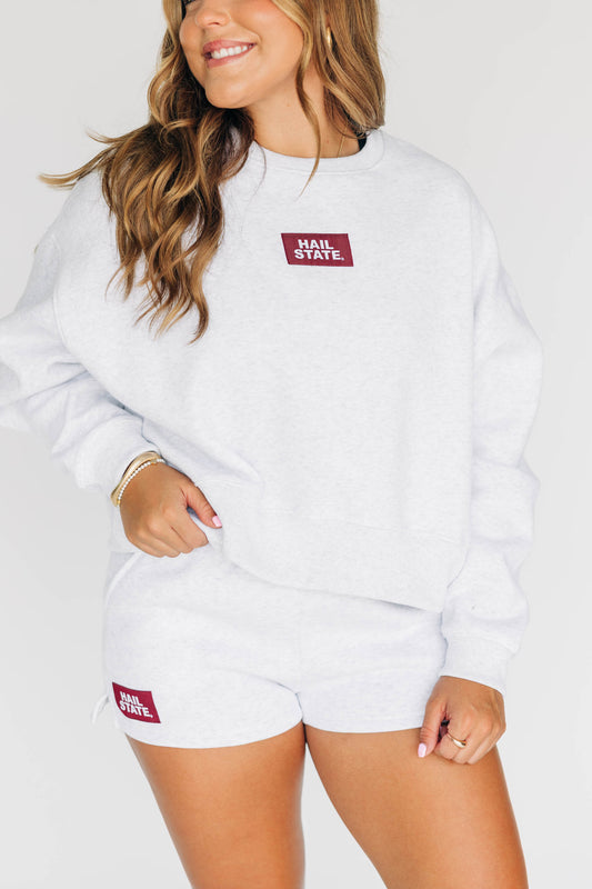 The Becca Shorts Hail State Woven Label | Ash