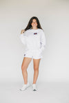 The Becca Boxy Crewneck Gator Chomp Woven Label | Ash